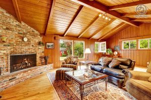 Overview of Desaudio designs in chalet style example room # 1