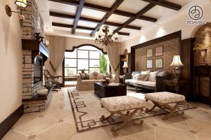 Overview of Desaudio designs in chinese style example room # 3