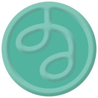 Bluegreen colored Desaudio designs