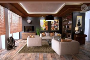 Overview of Desaudio designs in contemporary style example room # 2