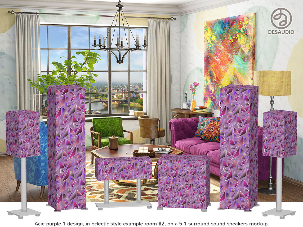 Desaudio Acie purple 1 design in eclectic style example room # 2