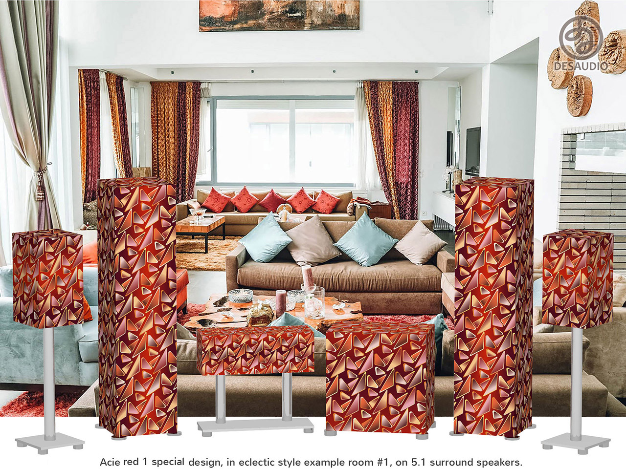 Desaudio Acie red 1 special design in eclectic style example room # 1