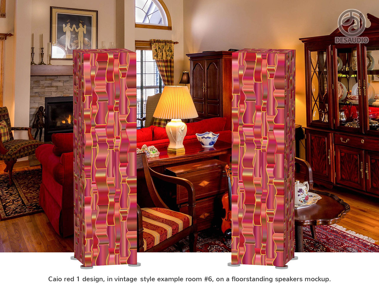Desaudio Caio red 1 design in vintage style room # 6