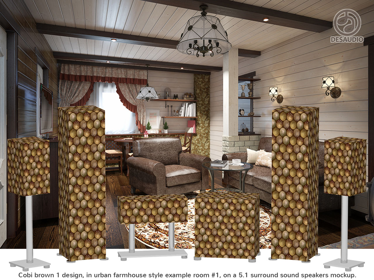 Desaudio Cobi brown 1 design in urban farmhouse style example room # 1