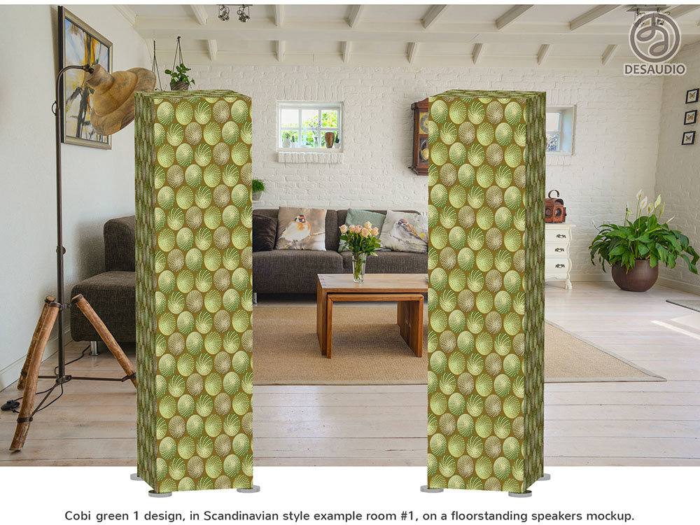 Desaudio Cobi green 1 design in Scandinavian style example room # 1