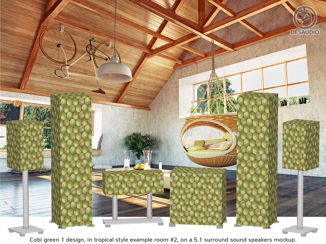 Desaudio Cobi green 1 design in tropical style example room # 2