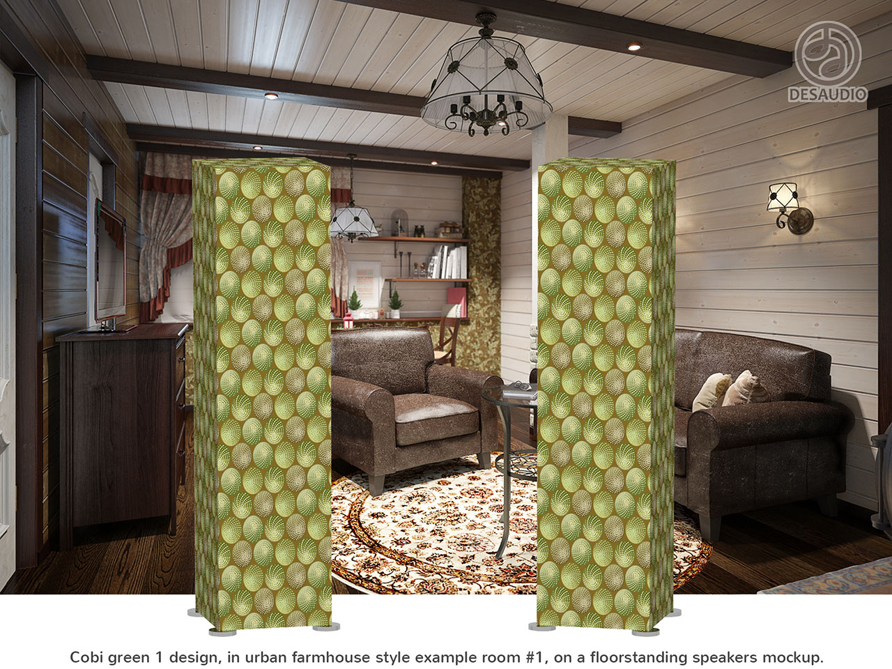 Desaudio Cobi green 1 design in urban farmhouse style example room # 1
