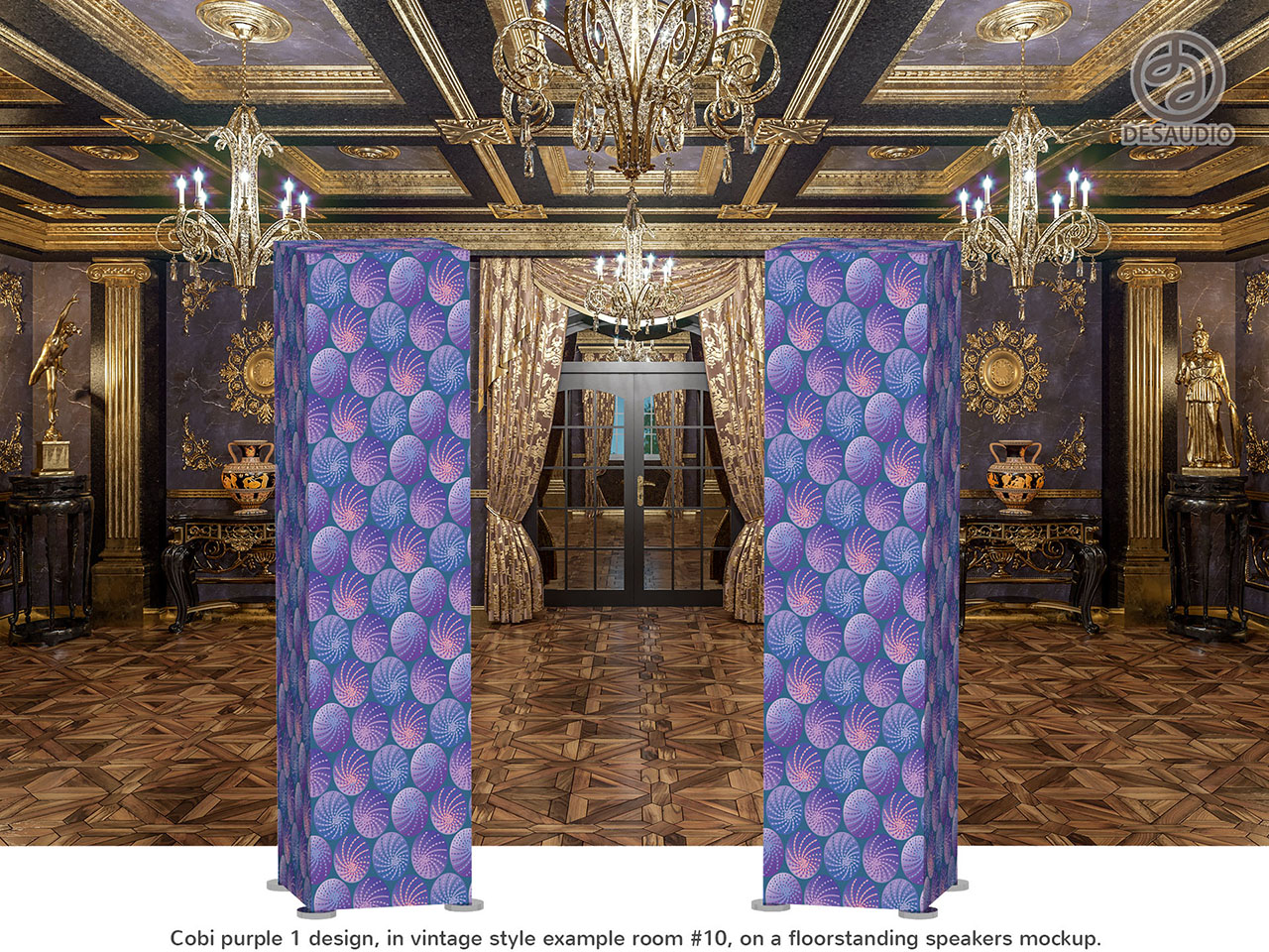 Desaudio Cobi purple 1 design in vintage style example room # 10