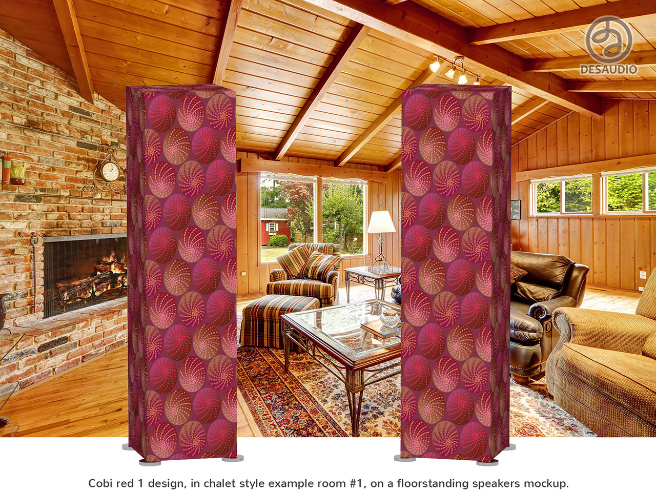 Desaudio Cobi red 1 design in chalet style example room # 1