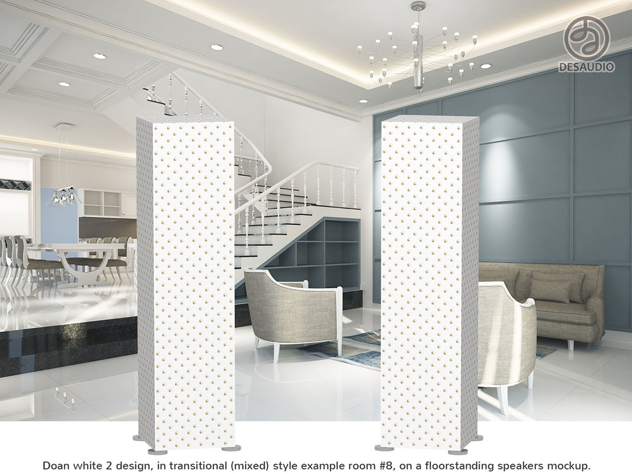 Desaudio Doan white 2 design in transitional style example room # 8