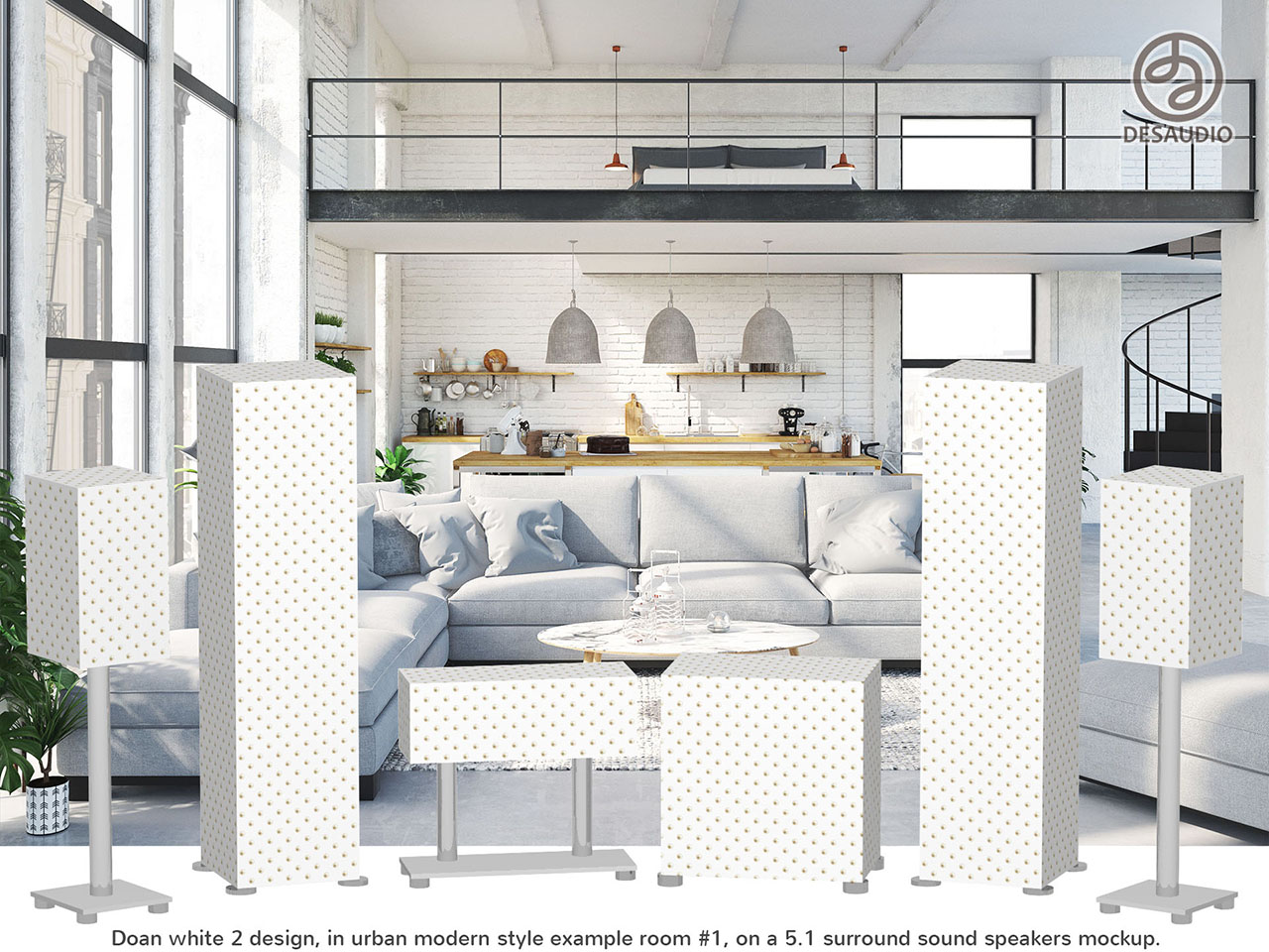 Desaudio Doan white 2 design in urban modern style example room # 1