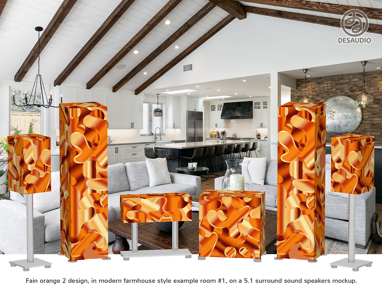 Desaudio Fain orange 2 special design in modern farmhouse style room # 1