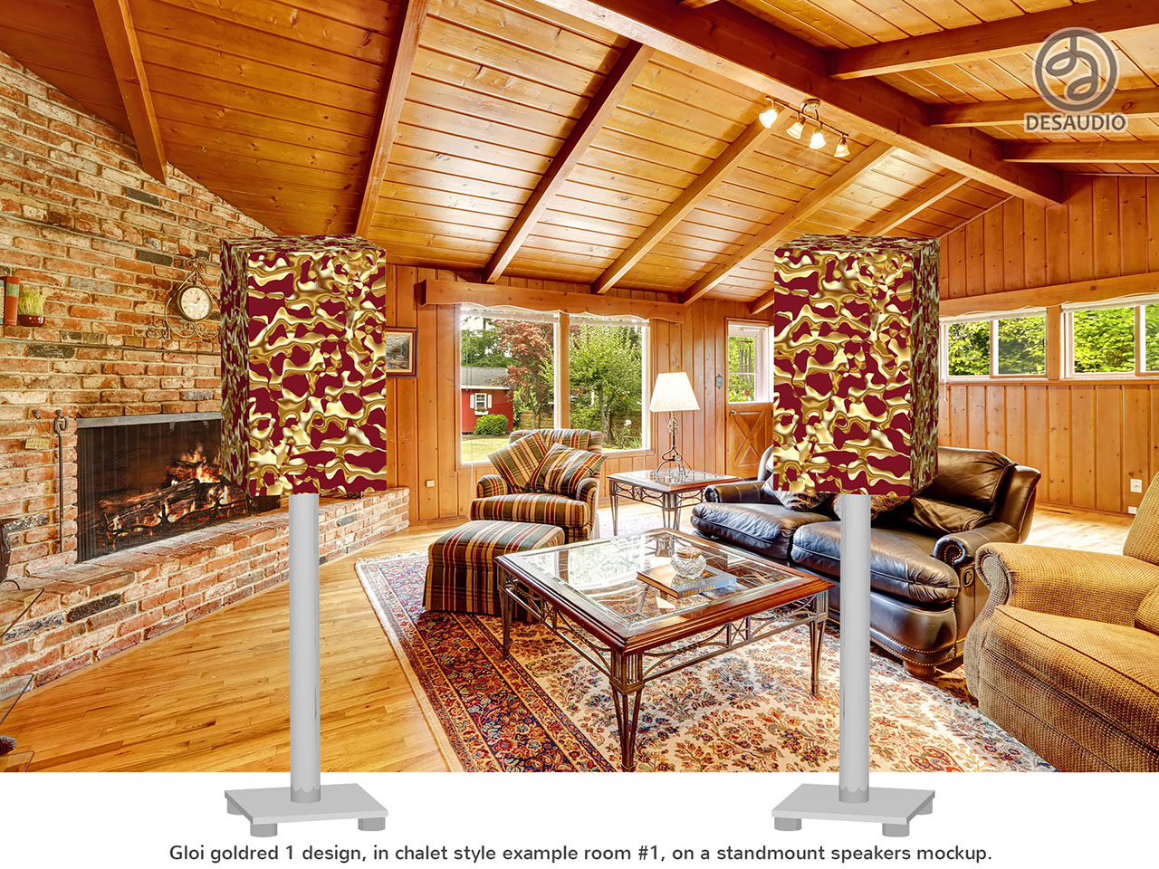 Desaudio Gloi goldred 1 design in chalet style room # 1