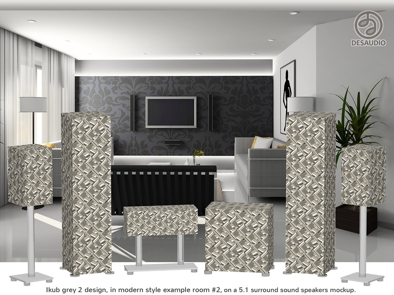 Desaudio Ikub grey 2 design in modern style example room # 2