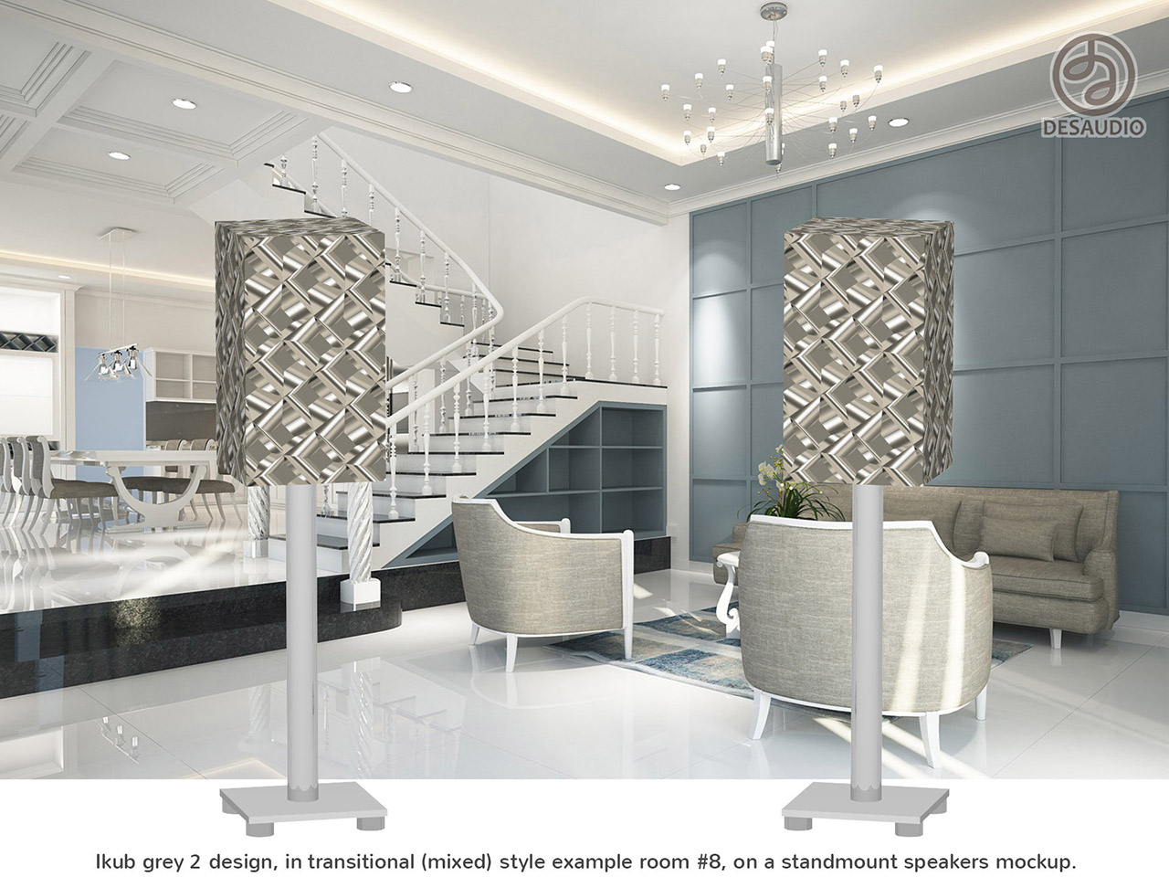 Desaudio Ikub grey 2 design in transitional style example room # 8
