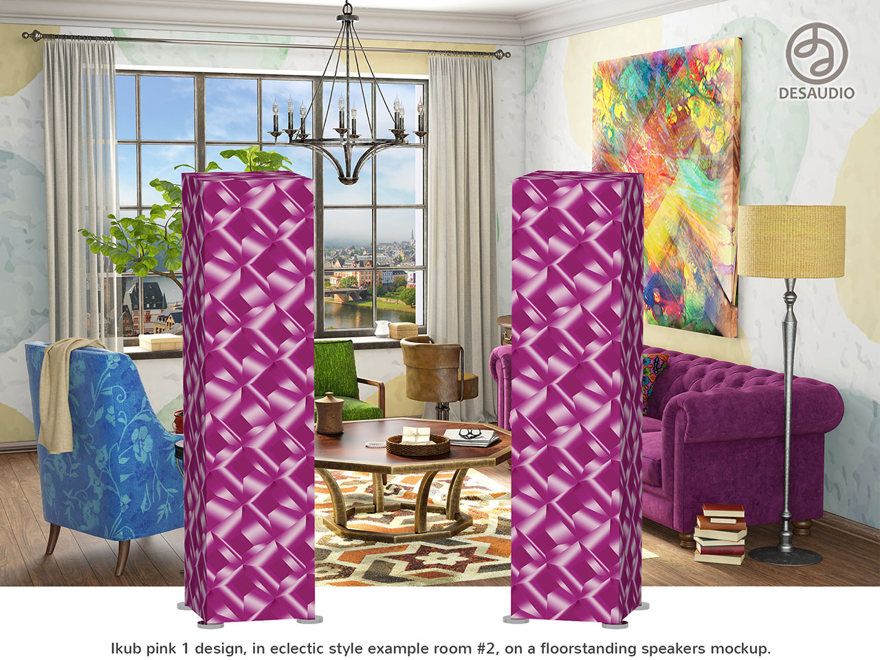 Desaudio Ikub pink 1 design in eclectic style example room # 2