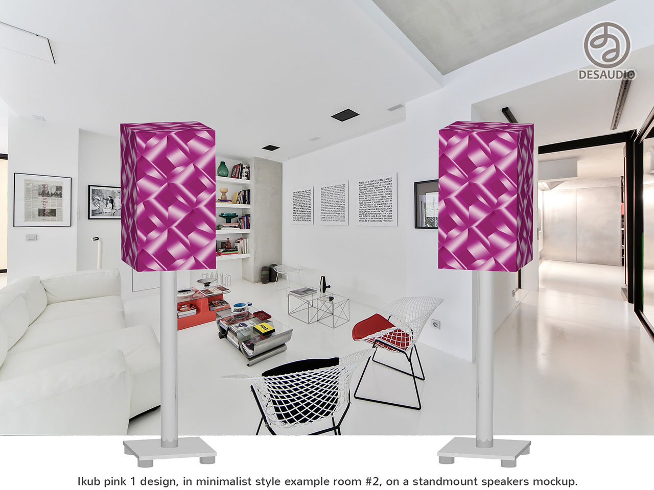 Desaudio Ikub pink 1 design in minimalist style example room # 2