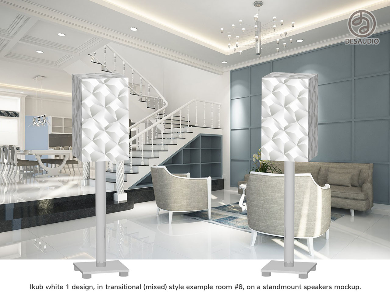 Desaudio Ikub white 1 design in transitional style example room # 8