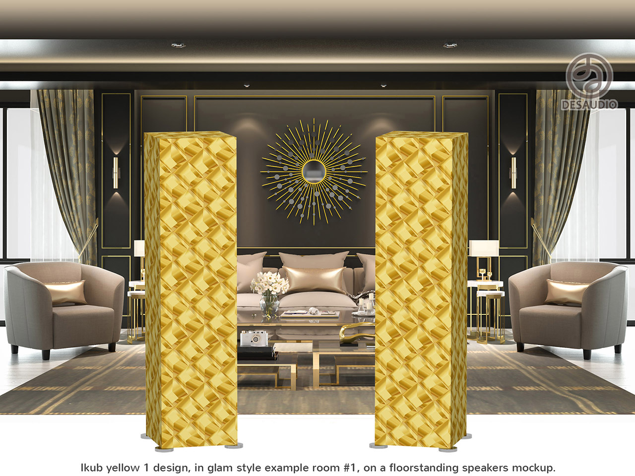 Desaudio Ikub yellow 1 design in glam style example room # 1
