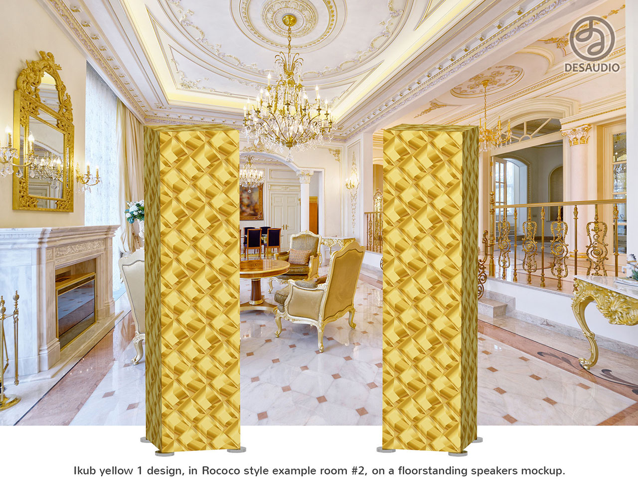 Desaudio Ikub yellow 1 design in rococo style example room # 2