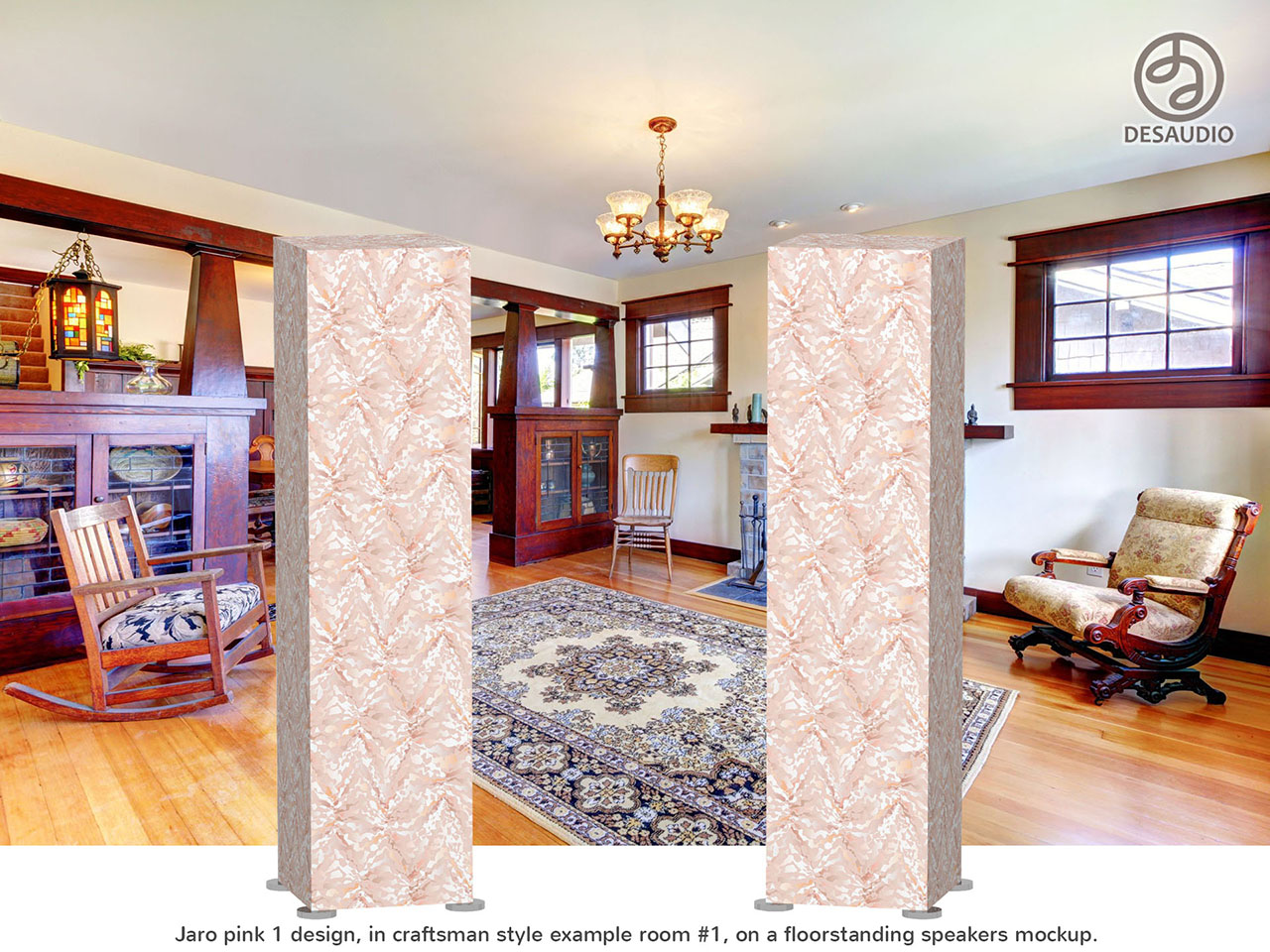 Desaudio Jaro pink 1 design in craftsman style room # 1