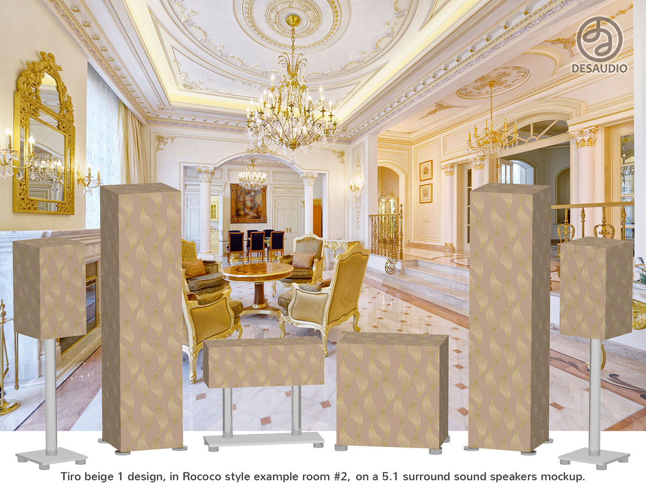 Desaudio Tiro beige 1 design in rococo style example room # 2