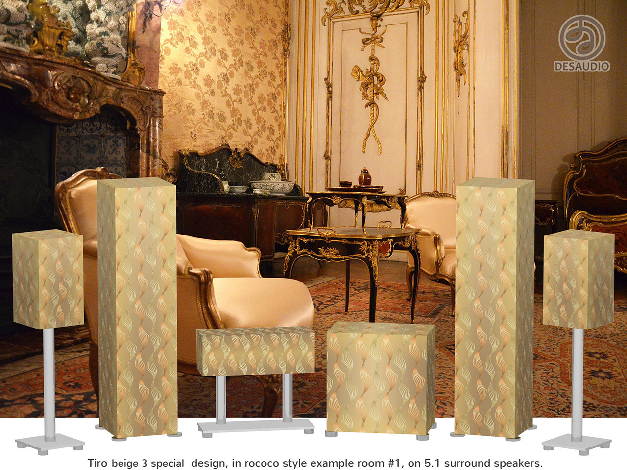 Desaudio Tiro beige 3 special design in rococo style example room # 1