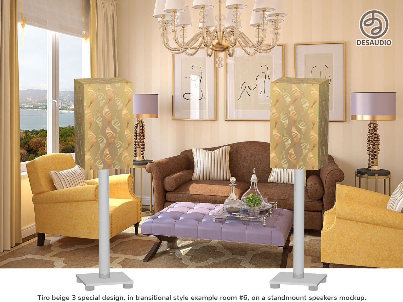 Desaudio Tiro beige 3 special design in transitional style example room # 6