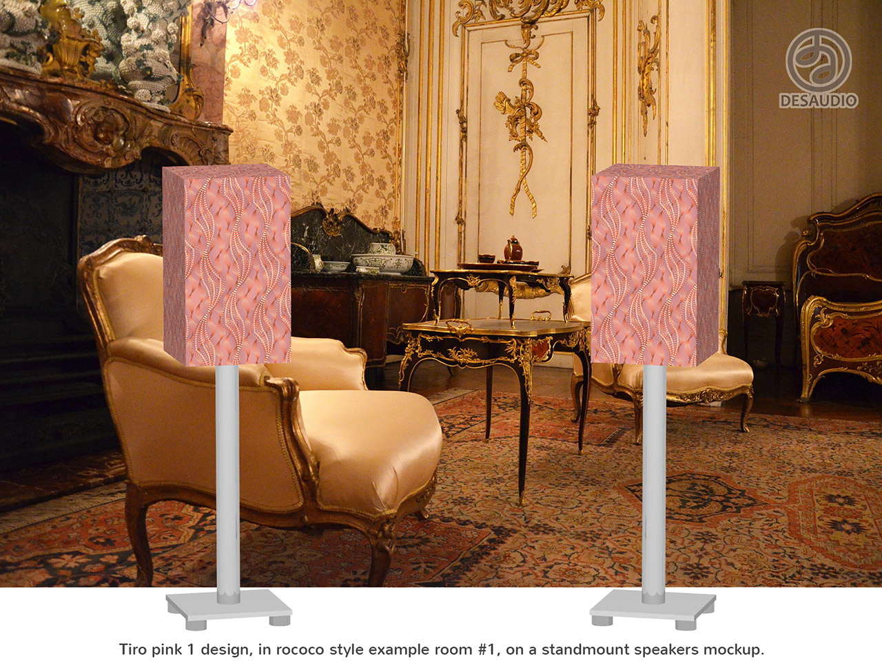 Desaudio Tiro pink 1 design in rococo style example room # 1