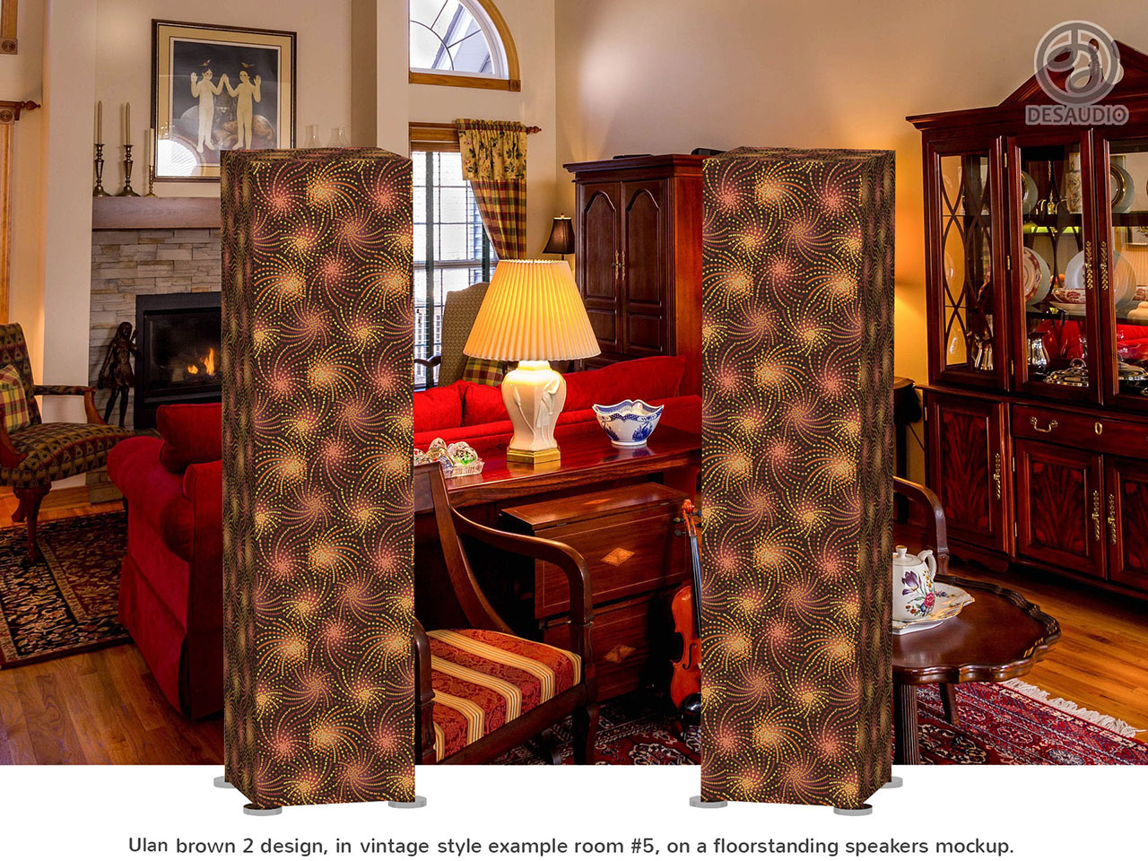 Desaudio Ulan brown 2 design in vintage style example room # 6