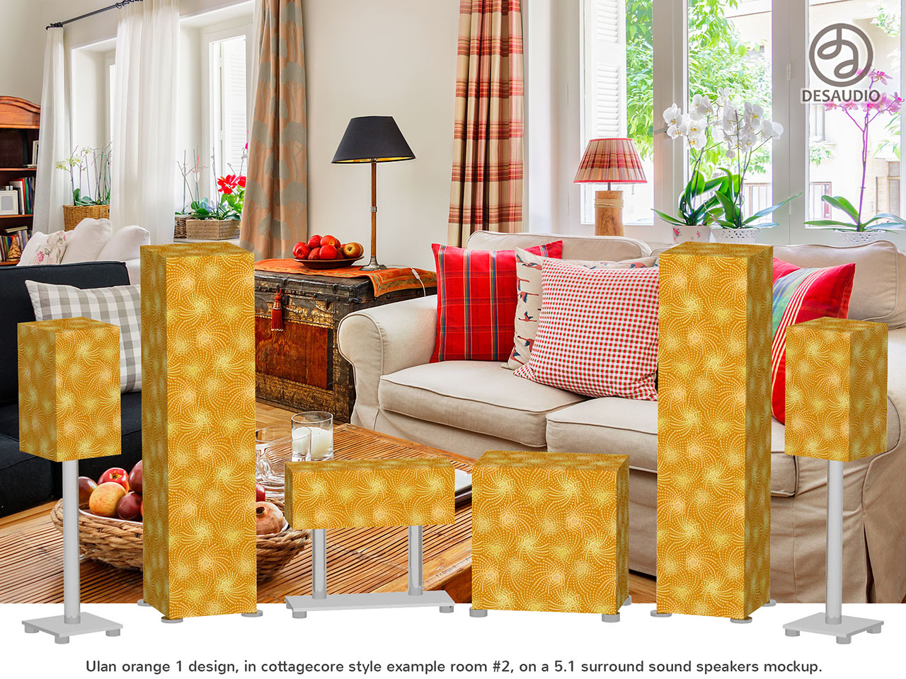 Desaudio Ulan orange 1 design in cottagecore style example room # 2