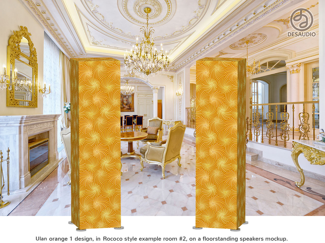 Desaudio Ulan orange 1 design in rococo style example room # 2