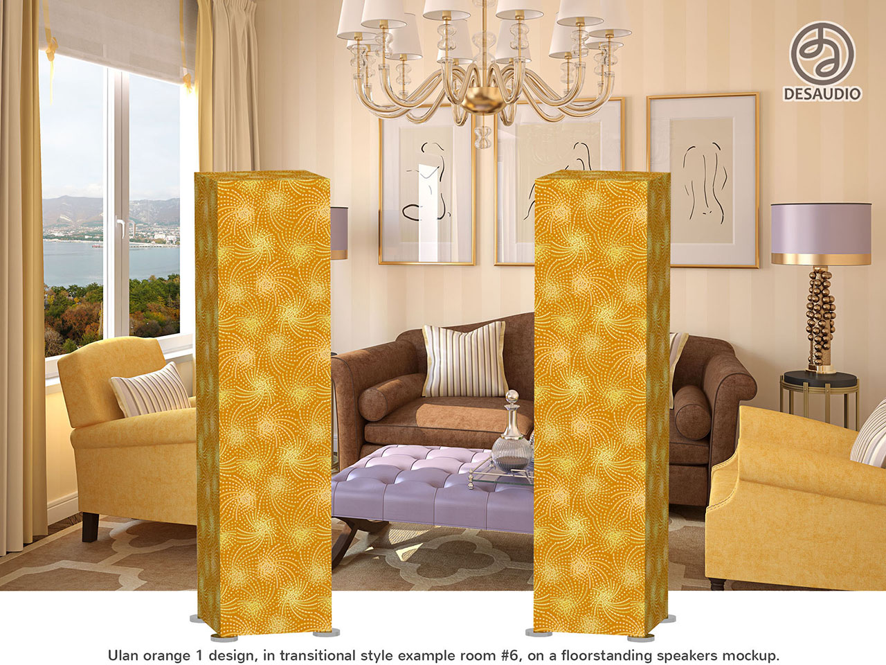 Desaudio Ulan orange 1 design in transitional style example room # 6