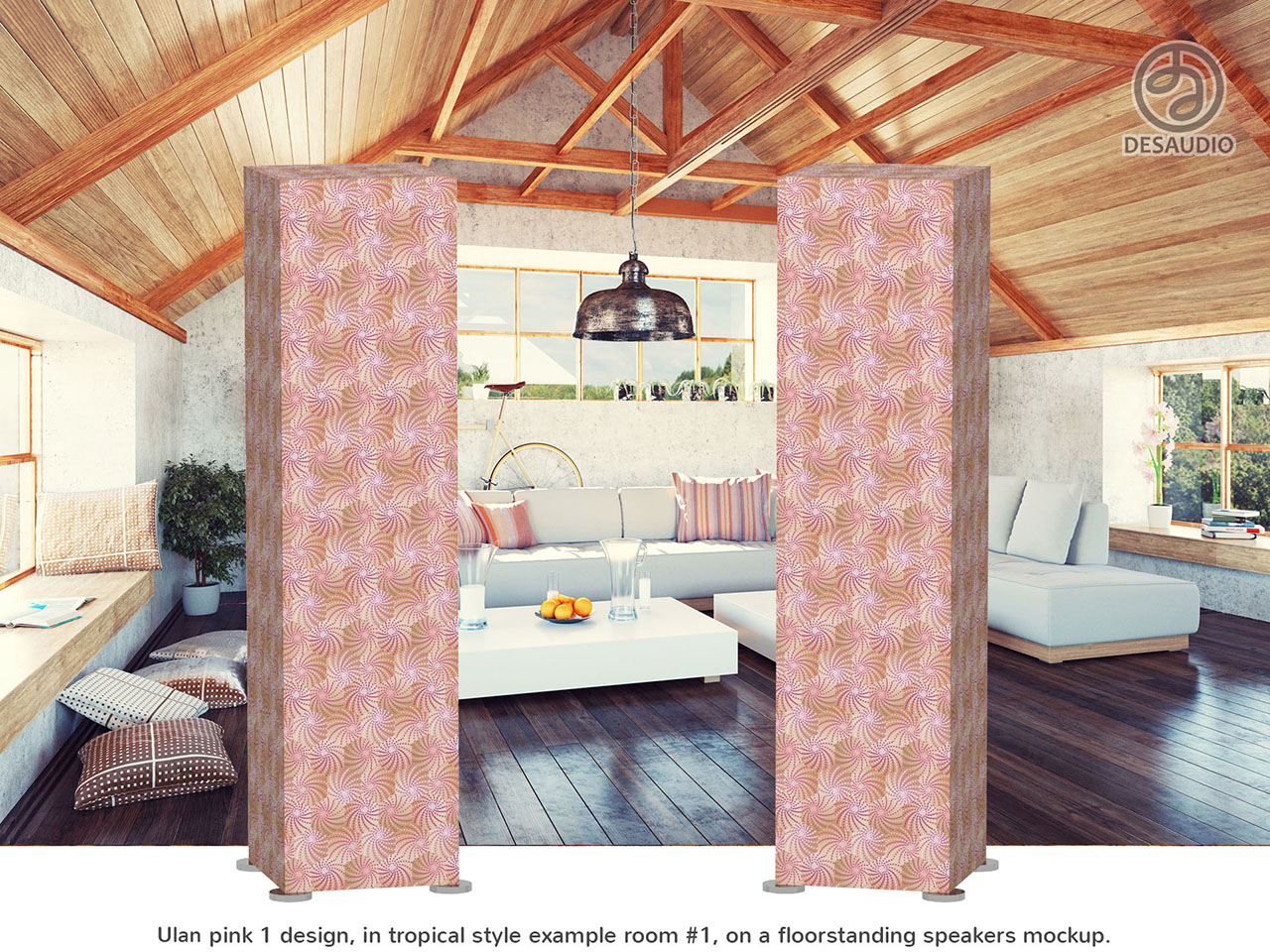 Desaudio Ulan pink 1 design in tropical style example room # 1