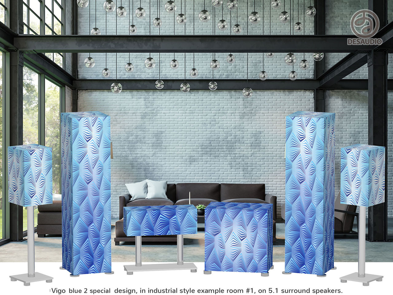 Desaudio Vigo blue 2 special design in industrial style room # 1
