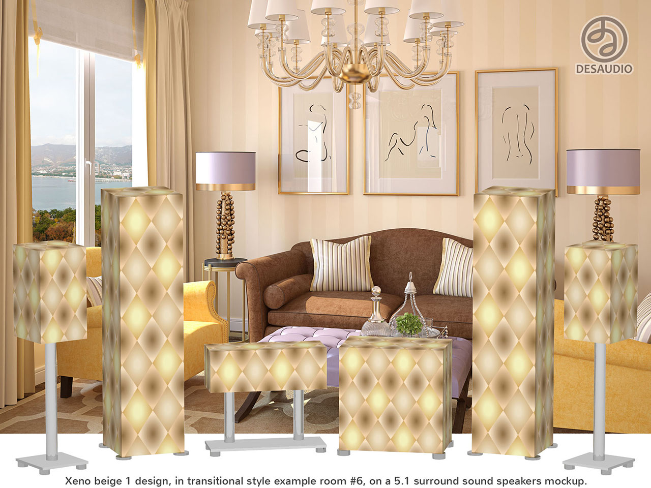 Desaudio Xeno beige 1 design in transitional style room # 6