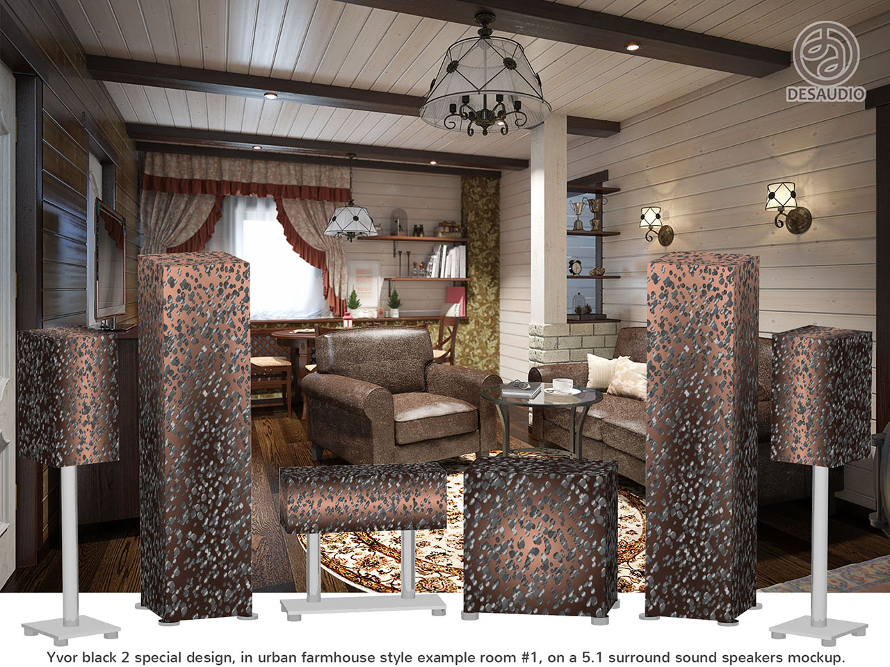 Desaudio Yvor black 2 special design in urban farmhouse style example room # 1