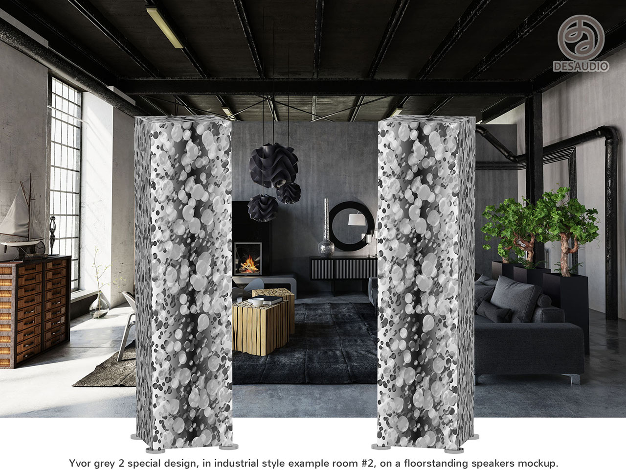 Desaudio Yvor grey 2 special design in industrial style example room # 2
