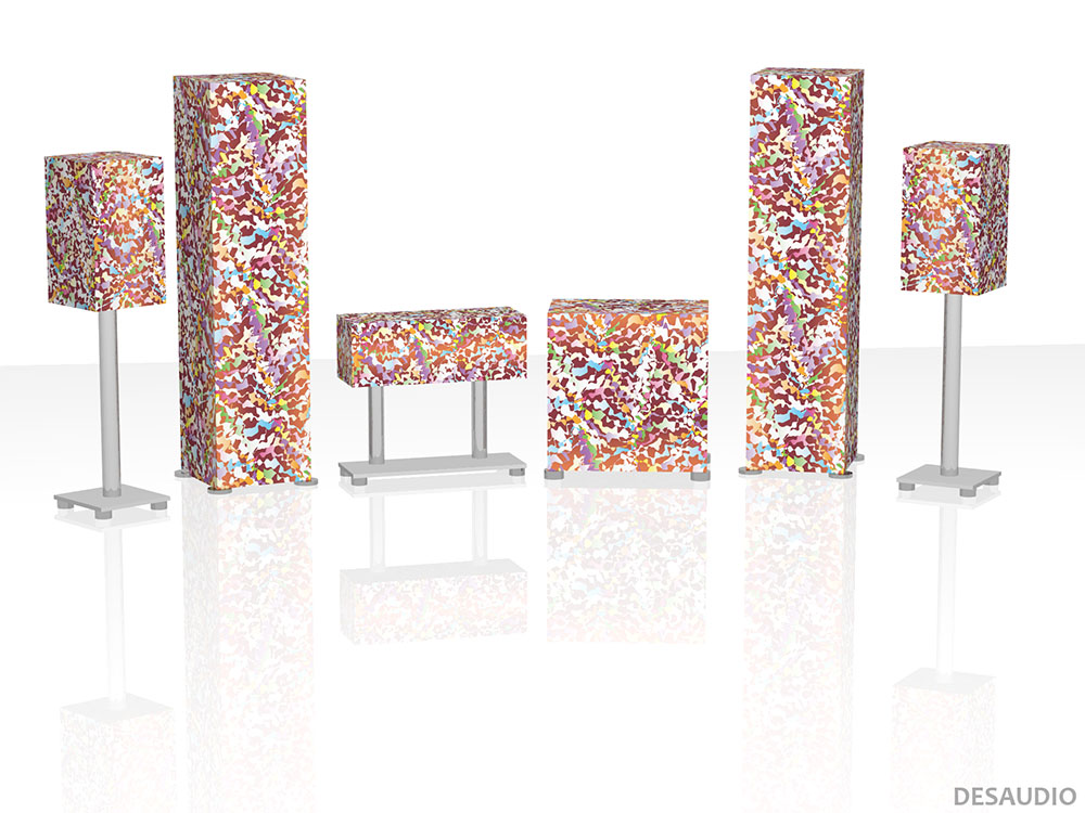 Desaudio Jaro multi 1 special on a 5.1 surround sound loudspeakers 3-D mockup