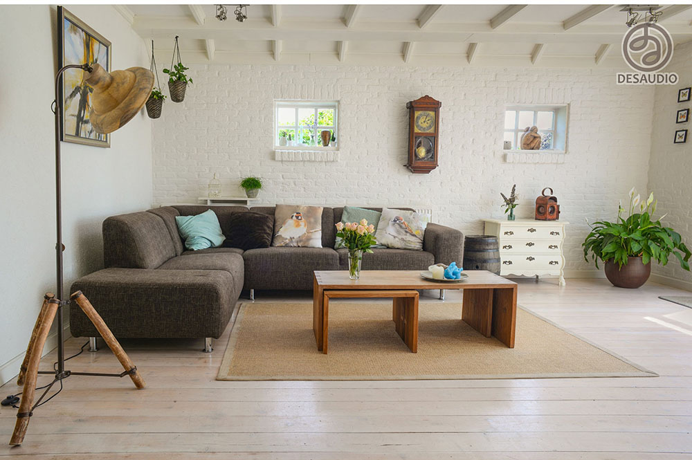 Overview of Desaudio designs in scandinavian style example room #1