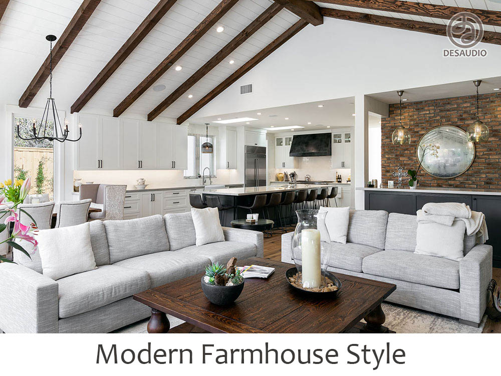 Modern farmhouse style example rooms