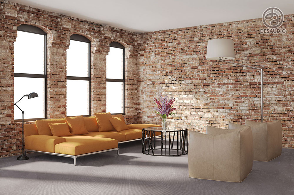 Overview of Desaudio designs in urban modern style example room # 2