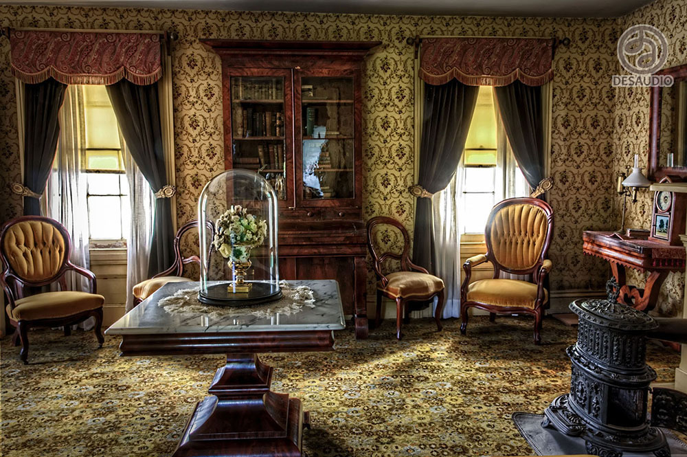 Overview of Desaudio designs in vintage style example room # 4